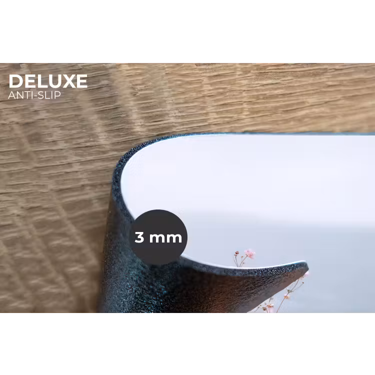 Klif - Bloemen - Zee - Roze Placemat vinyl groot -closeup