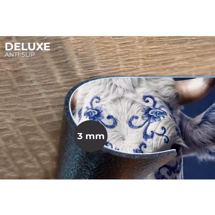 Koe - Delfts - Blauw - Artistiek Placemat vinyl groot -closeup