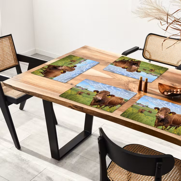 Koe - Weide - Bloemen Placemat vinyl groot -zzsfeer4_Kitchenyeah-website