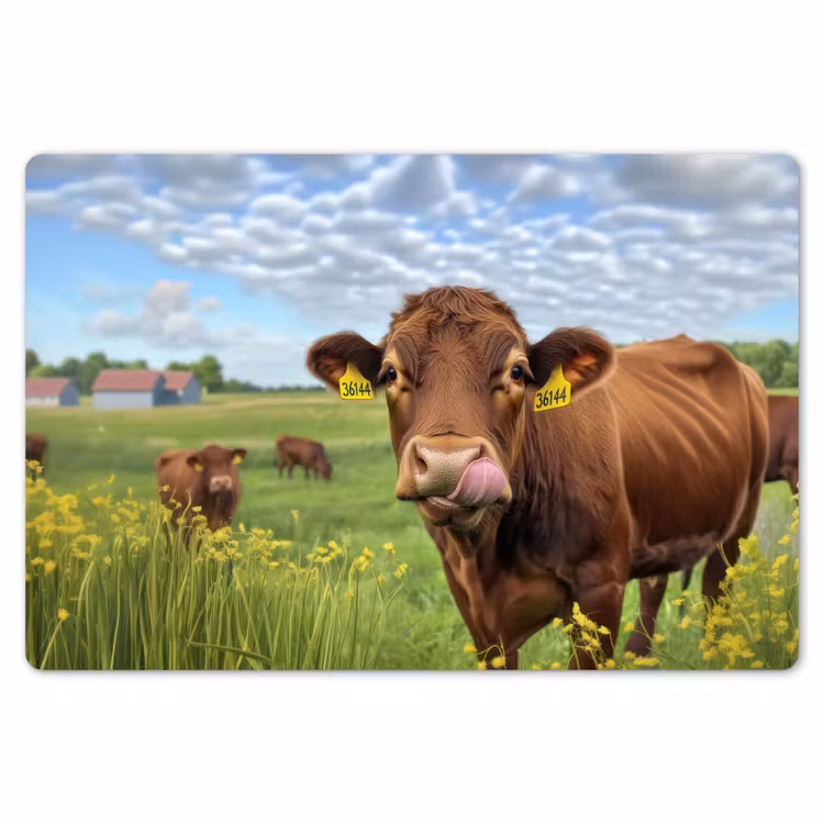 Koe - Weide - Bloemen Placemat vinyl groot -zzsfeer1_Kitchenyeah-website