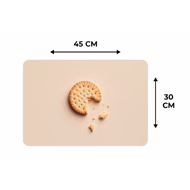 Koekje - Kruimels - beige Placemat vinyl groot -specs