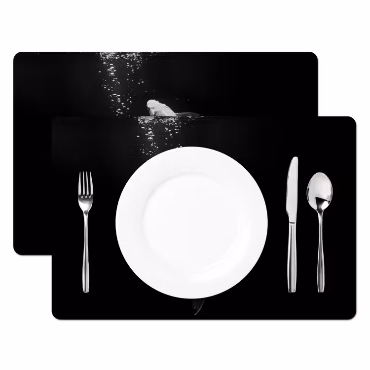 Koi - Vis - Wit - Zwart Placemat vinyl groot -zzsfeer2_Kitchenyeah-website