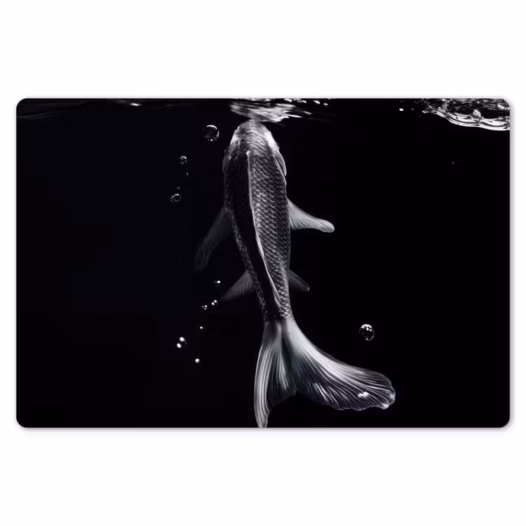 Koi - Vissen - Water - Zwart Placemat vinyl groot -zzsfeer1_Kitchenyeah-website