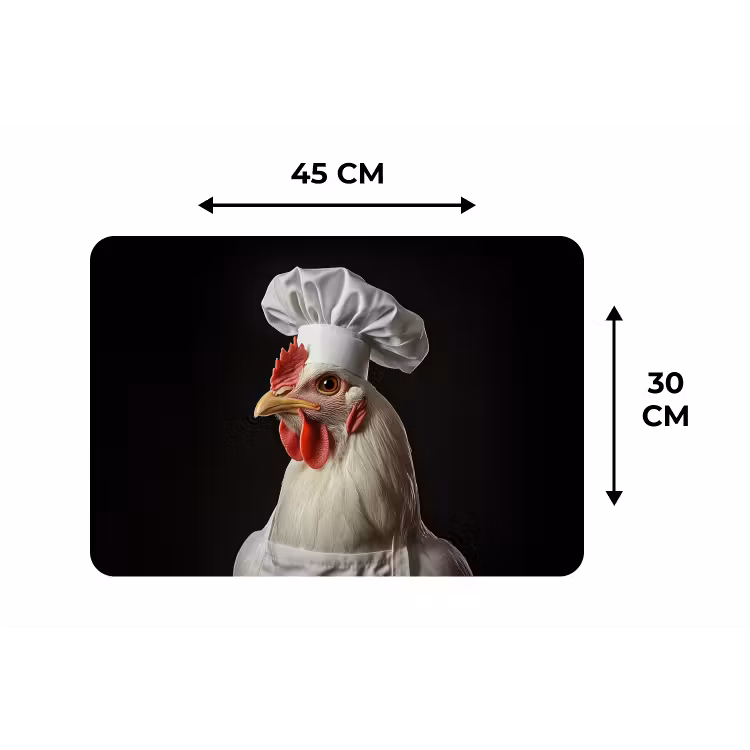 Kok - Rood - Kip Placemat vinyl groot -specs