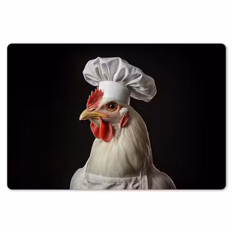 Kok - Rood - Kip Placemat vinyl groot -zzsfeer1_Kitchenyeah-website