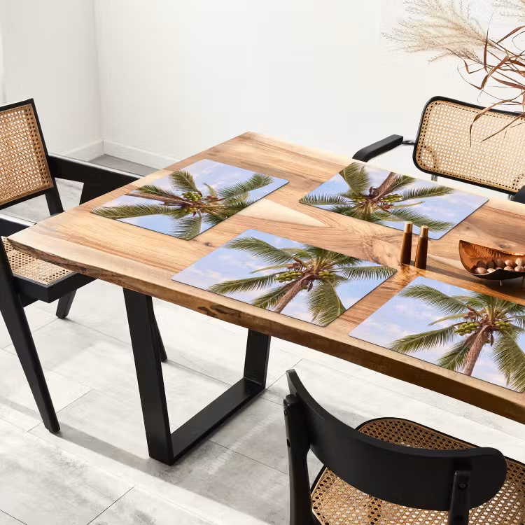 Kokosnoot - Boom - Tropisch - Natuur - Groen Placemat vinyl groot -zzsfeer4_Kitchenyeah-website