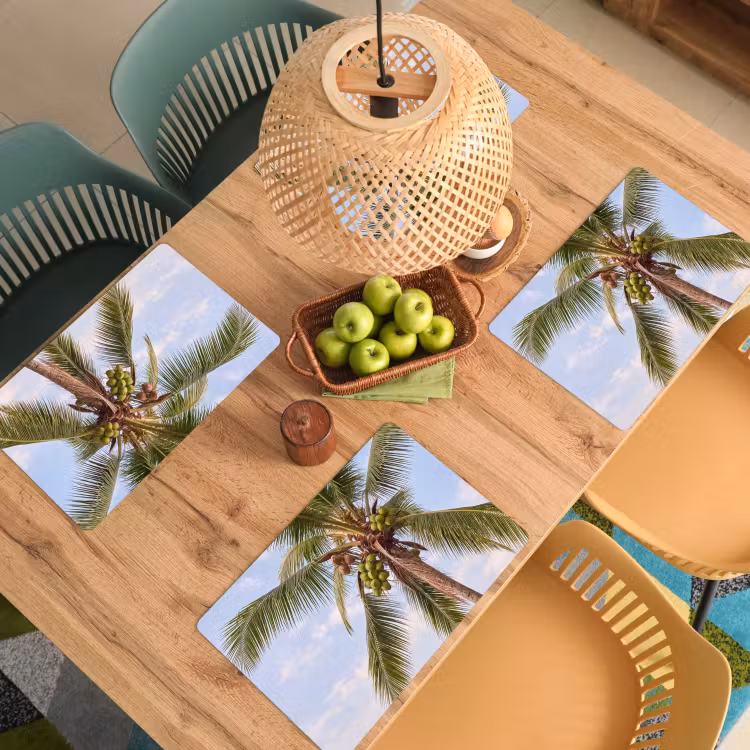 Kokosnoot - Boom - Tropisch - Natuur - Groen Placemat vinyl groot -zzsfeer5_Kitchenyeah-website