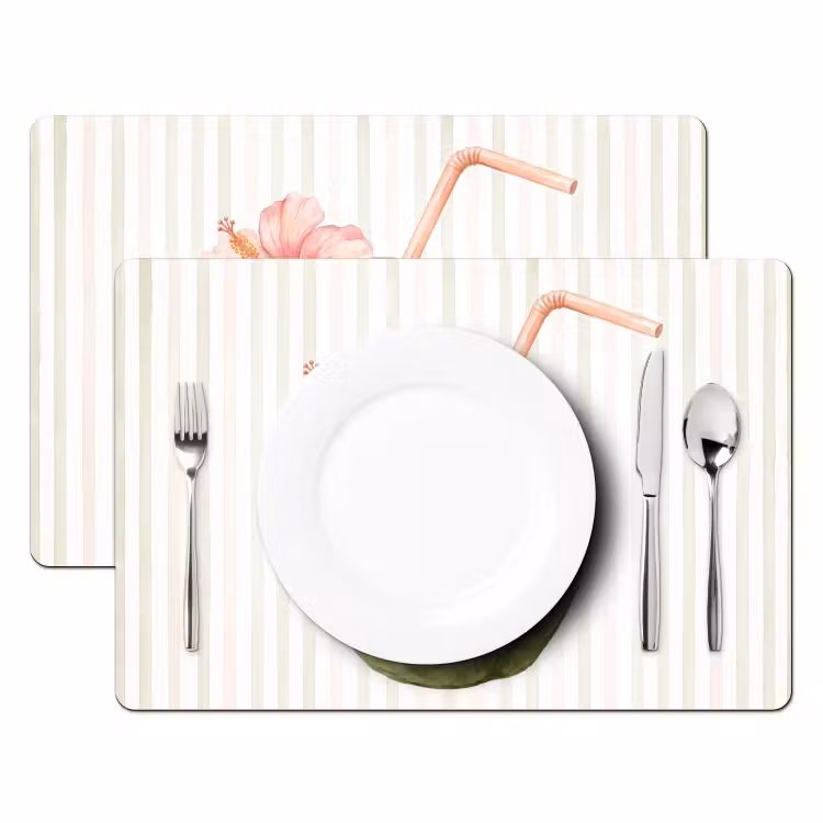 Kokosnoot - Drank - Tropisch - Illustratie - Zomer Placemat vinyl groot -zzsfeer2_Kitchenyeah-website