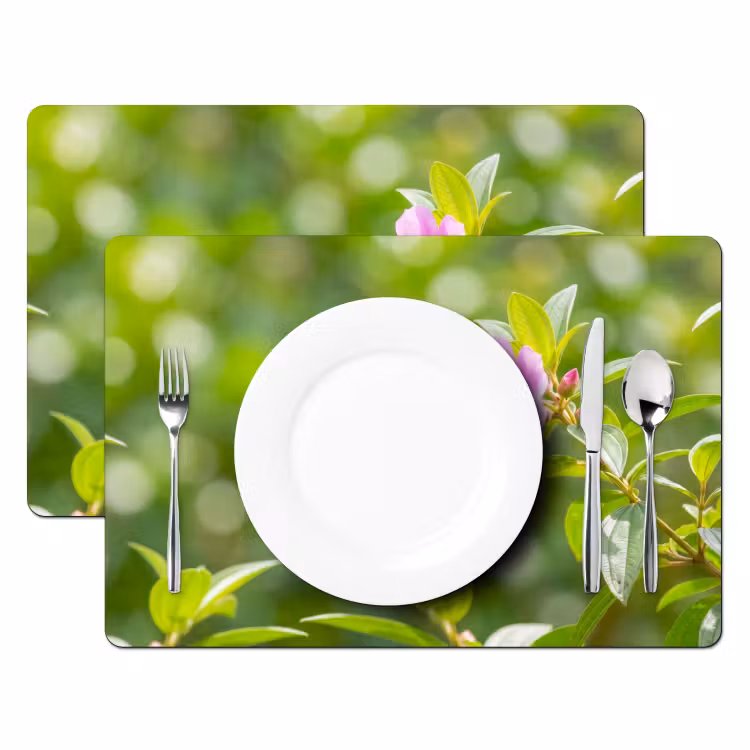 Kolibrie - Bloem - Natuur - Groen Placemat vinyl groot -zzsfeer2_Kitchenyeah-website