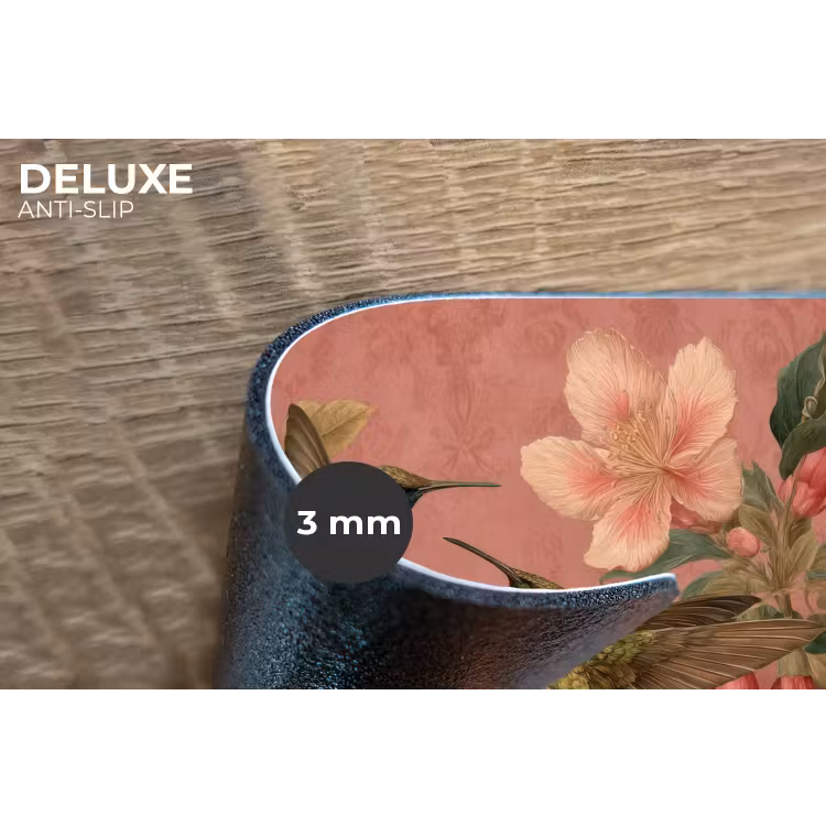 Kolibries - Bloemen - Groen - Roze Placemat vinyl groot -closeup