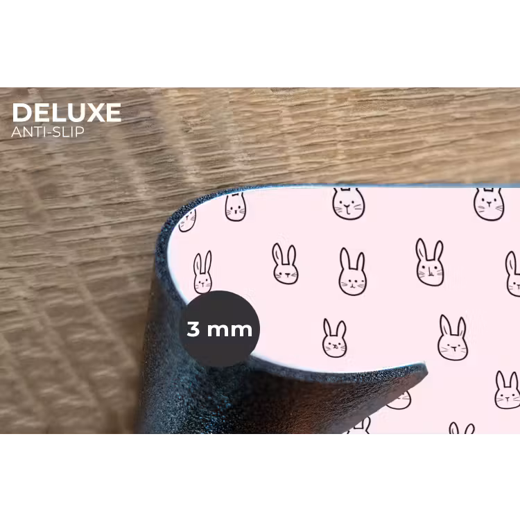 Konijnen - Minimalistisch - Roze Placemat vinyl groot 368 -closeup