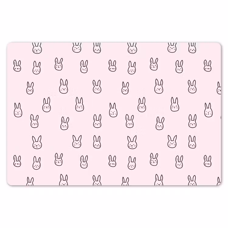 Konijnen - Minimalistisch - Roze Placemat vinyl groot 368 -zzsfeer1_Kitchenyeah-website