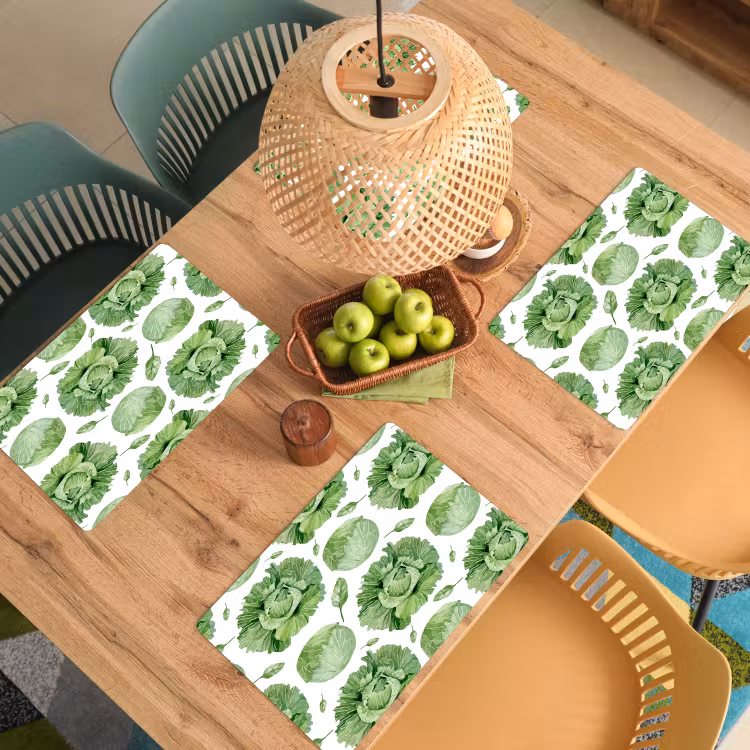 Kool - Bladgroen - Wit - Patroon Placemat vinyl groot 368 -zzsfeer5_Kitchenyeah-website
