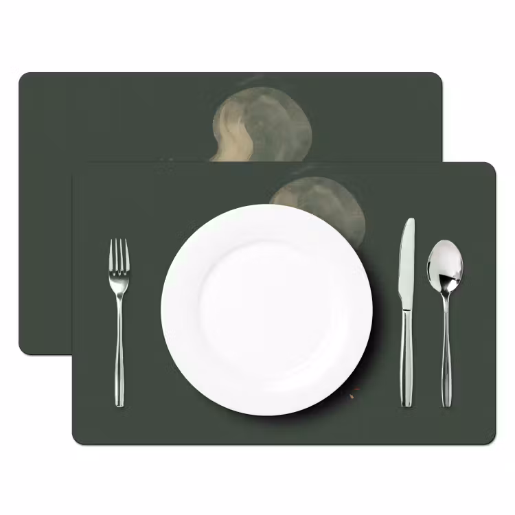 Kop - Bloemen - Groen - Koffie Placemat vinyl groot -zzsfeer2_Kitchenyeah-website