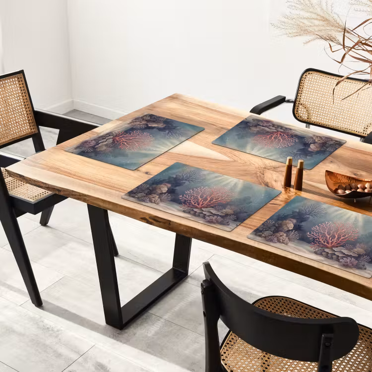 Koraal - Onderwater - Natuur - Roze Placemat vinyl groot -zzsfeer4_Kitchenyeah-website