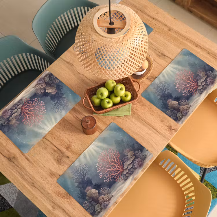Koraal - Onderwater - Natuur - Roze Placemat vinyl groot -zzsfeer5_Kitchenyeah-website