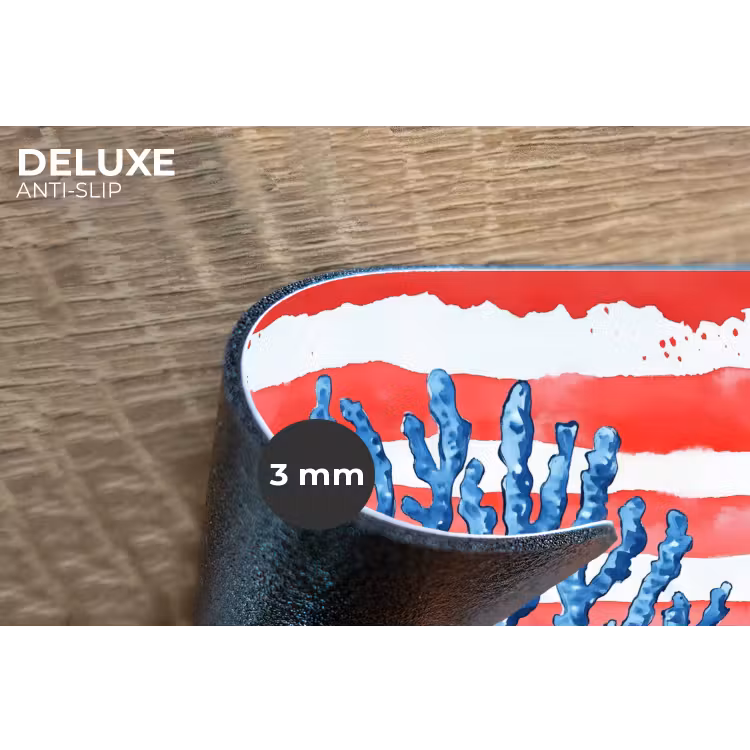 Koraal - Verfstructuur - Rood - Blauw Placemat vinyl groot -closeup