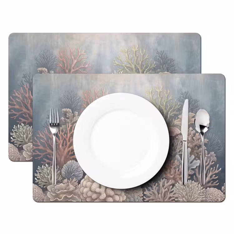 Koraal - Zeeleven - Onderwater - Illustratie - Natuur Placemat vinyl groot -zzsfeer2_Kitchenyeah-website