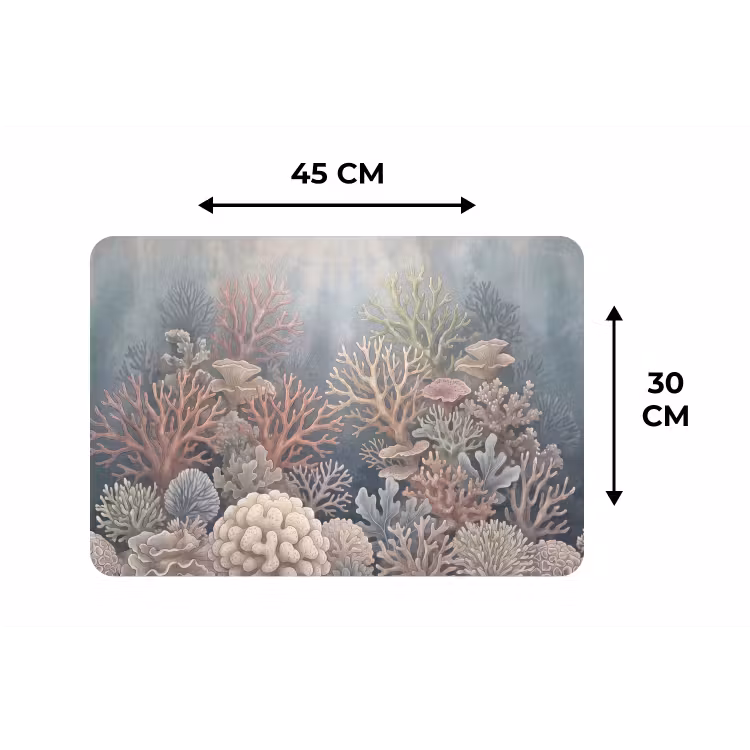 Koraal - Zeeleven - Onderwater - Illustratie - Natuur Placemat vinyl groot -specs