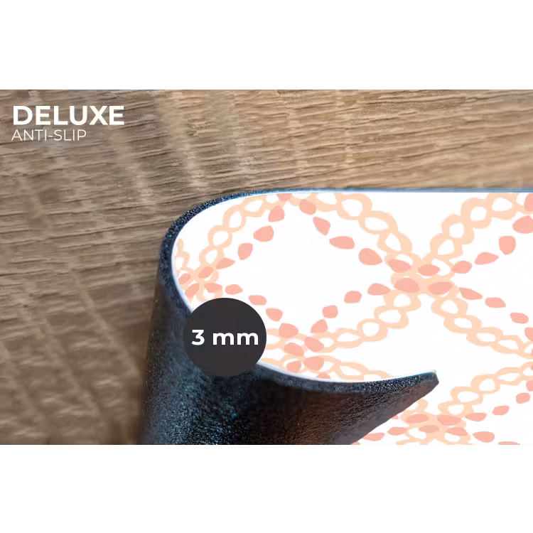 Koraalkleur - Vlechtmotief - Wit Placemat vinyl groot 368 -closeup