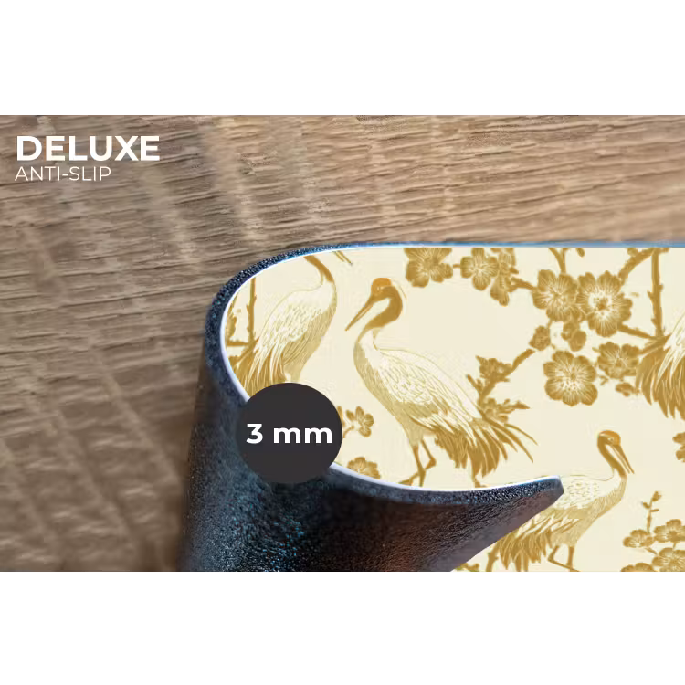 Kraanvogels - Kersenbloesem - Goud Placemat vinyl groot 368 -closeup