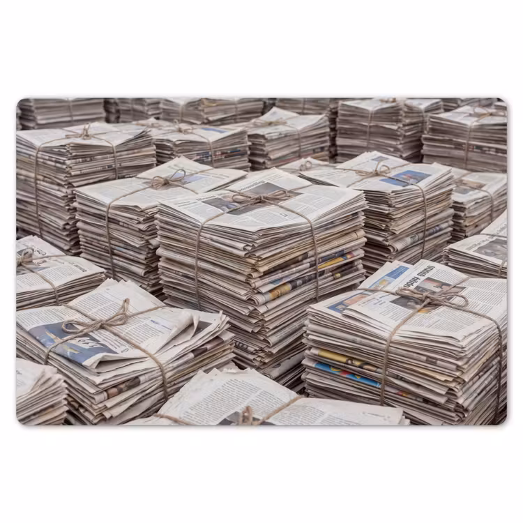 Kranten - Stapels - Touw - Informatie - Vintage Placemat vinyl groot -zzsfeer1_Kitchenyeah-website