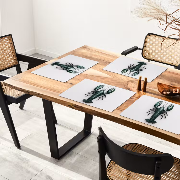 Kreeft - Glossier - Groen - Wit Placemat vinyl groot -zzsfeer4_Kitchenyeah-website