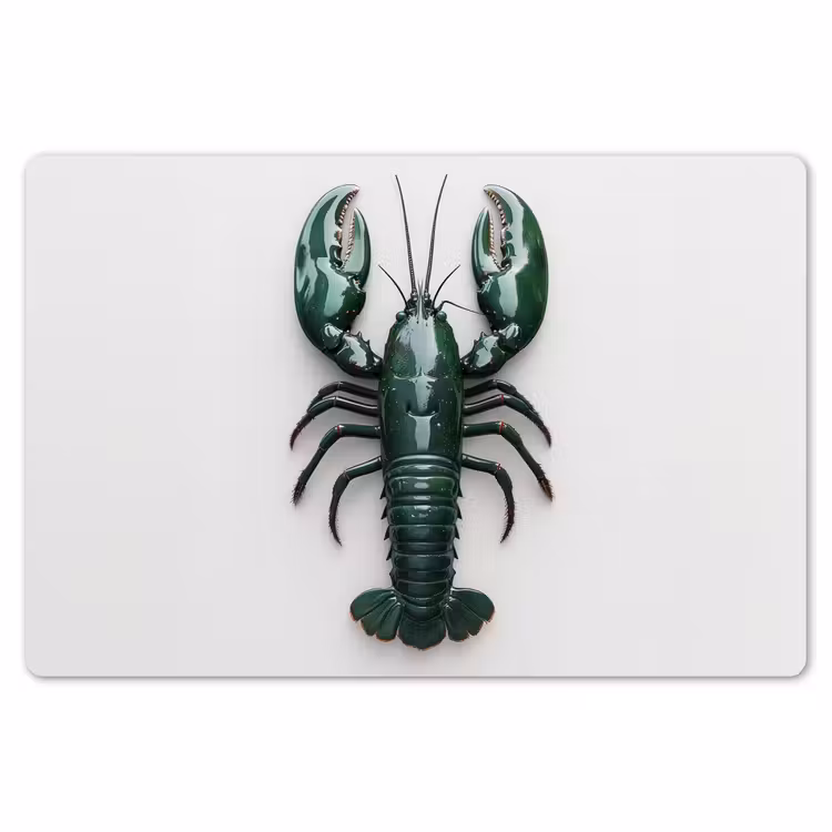Kreeft - Glossier - Groen - Wit Placemat vinyl groot -zzsfeer1_Kitchenyeah-website