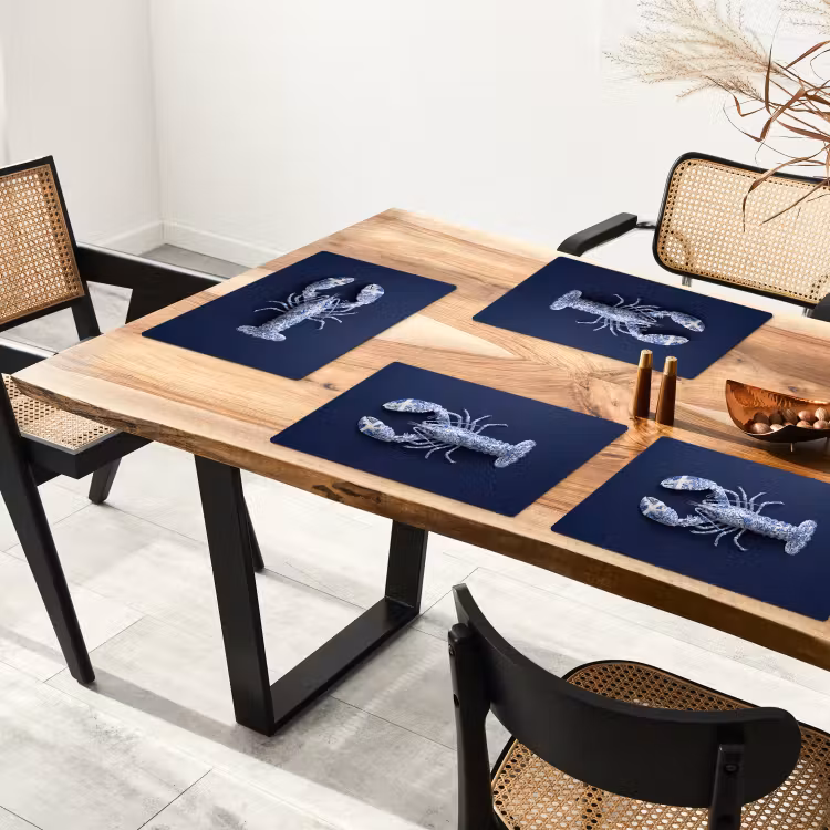 Kreeft - Porselein - Delfts - Blauw Placemat vinyl groot -zzsfeer4_Kitchenyeah-website
