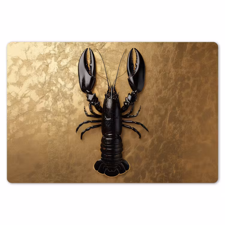 Kreeft - Zwart - Goud - Luxe Placemat vinyl groot -zzsfeer1_Kitchenyeah-website