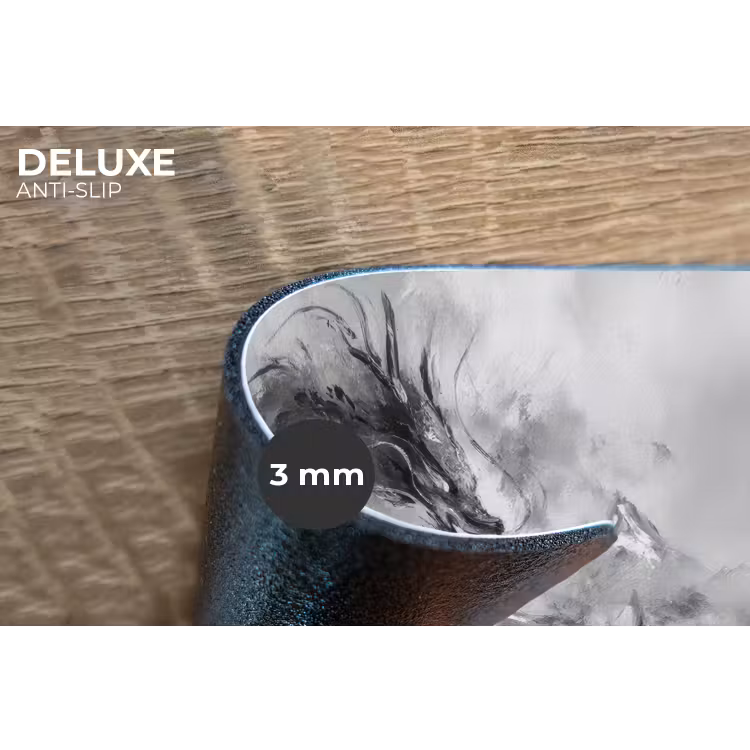 Krijger - Draak - Grijs Placemat vinyl groot -closeup