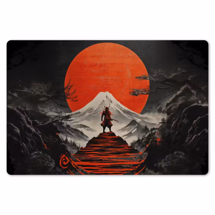Krijger - Rode trappen - Zon - Berg Placemat vinyl groot -zzsfeer1_Kitchenyeah-website