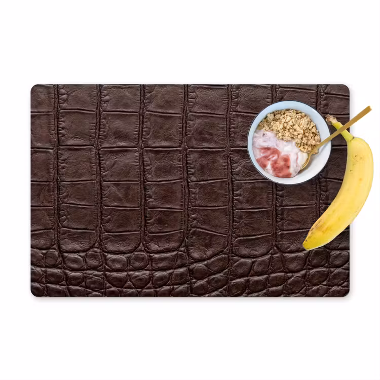 Krokodil - Leer - Bruin Placemat vinyl groot -zzzproduct_Kitchenyeah-website