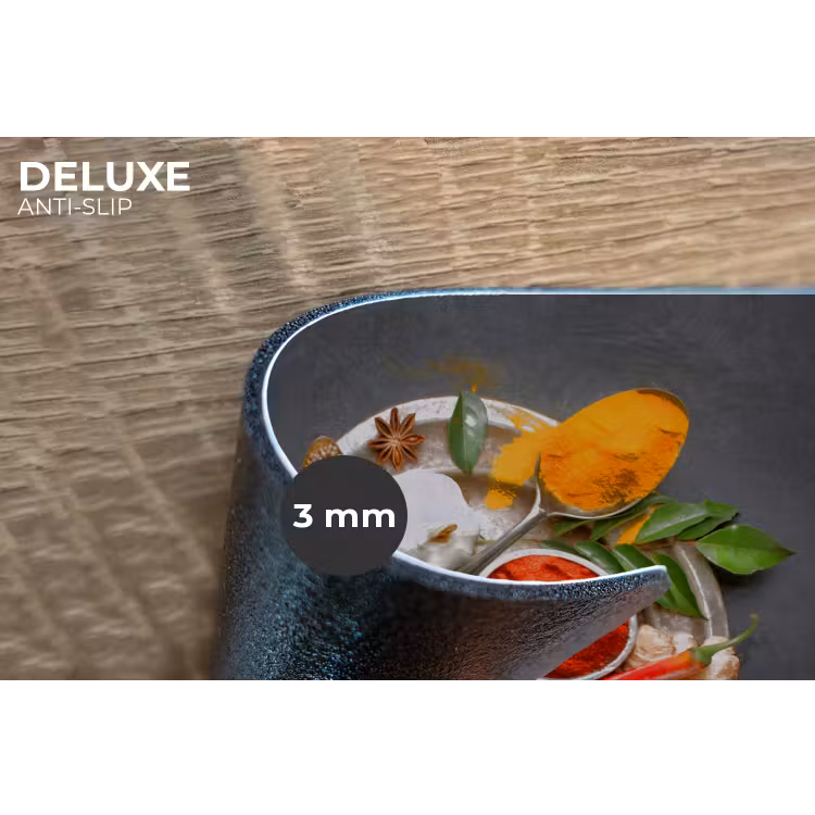 Kruiden - Bord - Peper - Zwart - Lepels - Zilver Placemat vinyl groot -closeup