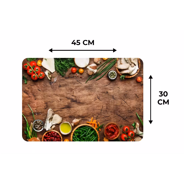 Kruiden - Groente - Rustiek Placemat vinyl groot -specs