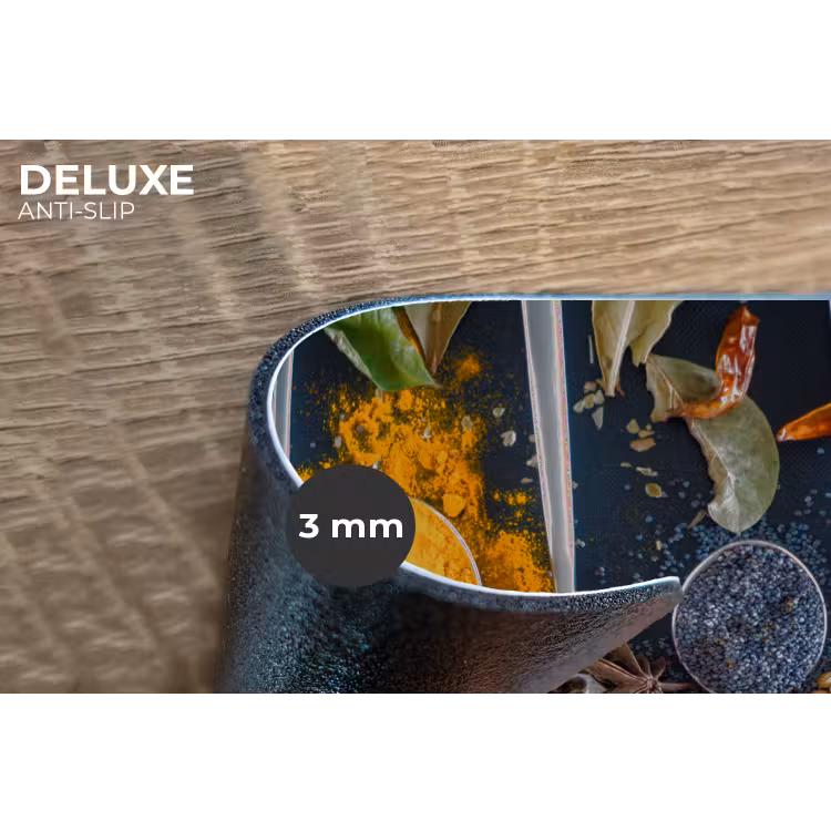 Kruiden - Lepel - Specerijen - Zwart - Keuken Placemat vinyl groot -closeup