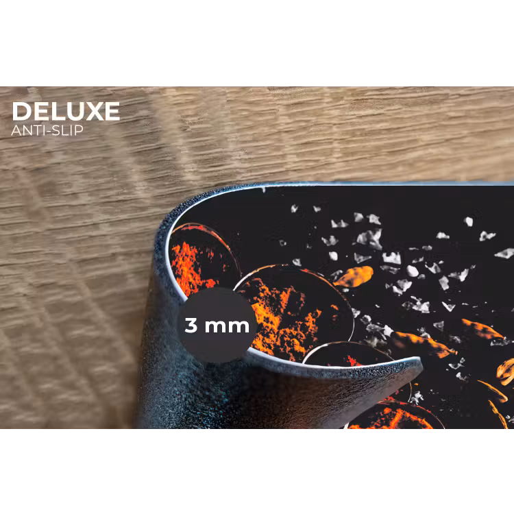 Kruiden - Lepels - Zout - Specerijen - Zwart Placemat vinyl groot -closeup