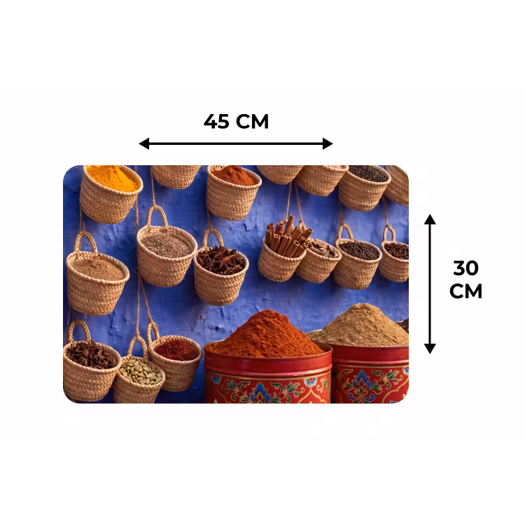 Placemat - 6 stuks - Kruiden - Manden - Markt - Kruiden - Manden - Markt Placemat vinyl groot