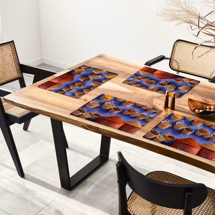 Placemat - 6 stuks - Kruiden - Manden - Markt - Kruiden - Manden - Markt Placemat vinyl groot