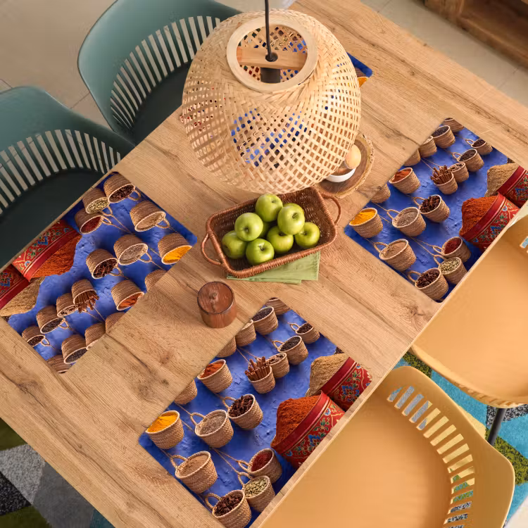 Placemat - 6 stuks - Kruiden - Manden - Markt - Kruiden - Manden - Markt Placemat vinyl groot