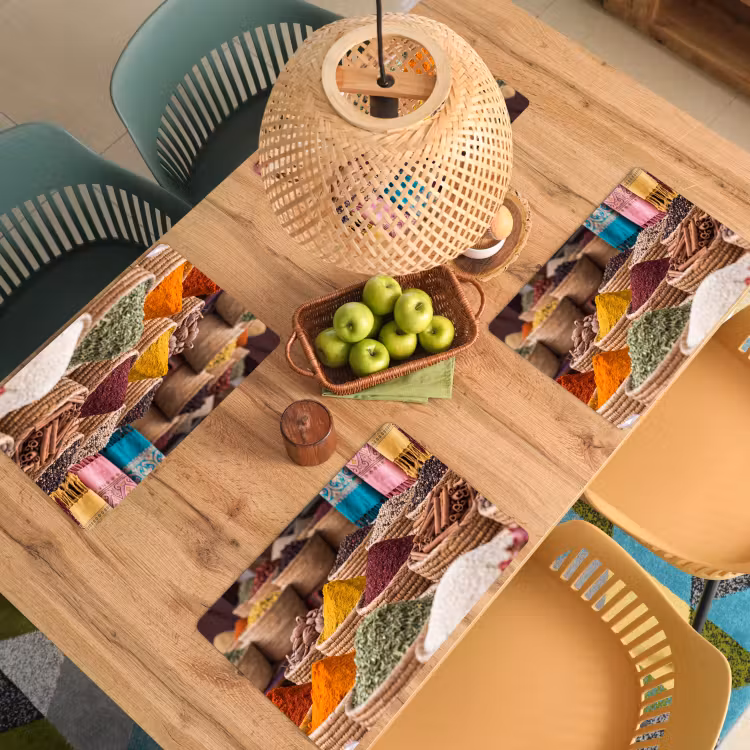 Placemat - 6 stuks - Kruiden - Manden - Oosters - Kruiden - Manden - Oosters Placemat vinyl groot