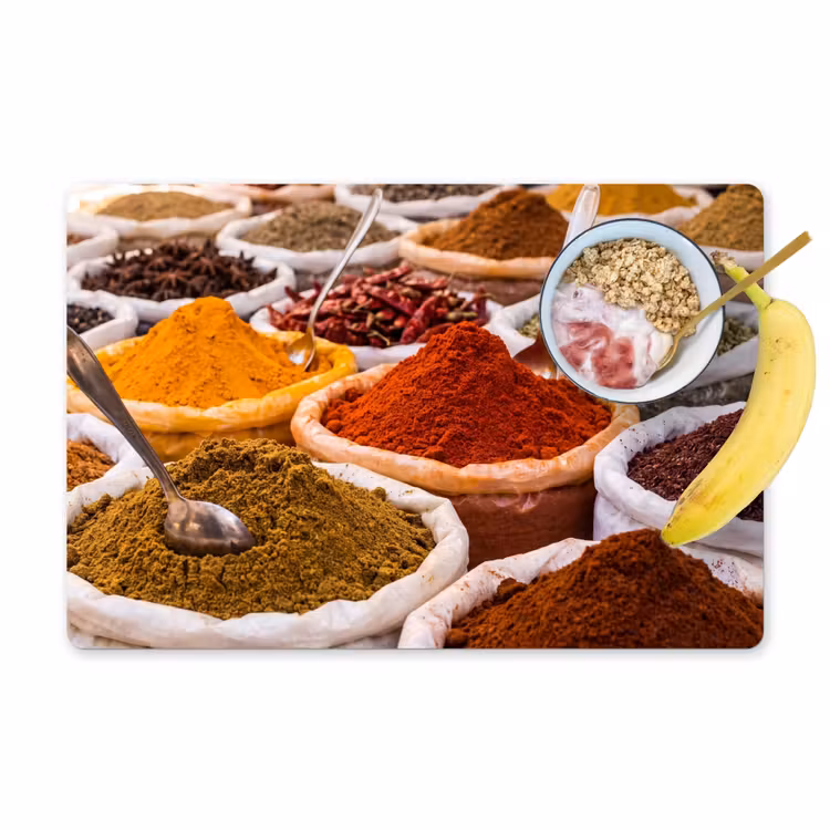 Placemat - 6 stuks - Kruiden - Markt - Eten - Kruiden - Markt - Eten Placemat vinyl groot