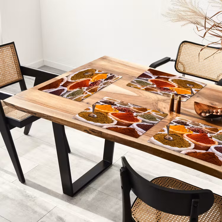 Placemat - 6 stuks - Kruiden - Markt - Eten - Kruiden - Markt - Eten Placemat vinyl groot