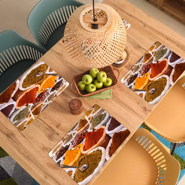 Placemat - 6 stuks - Kruiden - Markt - Eten - Kruiden - Markt - Eten Placemat vinyl groot