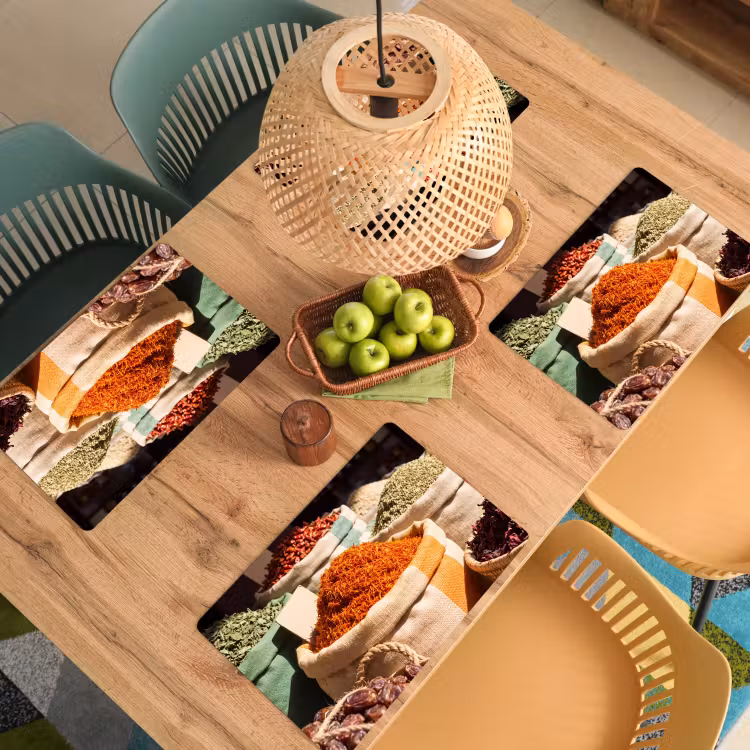 Placemat - 6 stuks - Kruiden - Markt - Kleurrijk - Kruiden - Markt - Kleurrijk Placemat vinyl groot