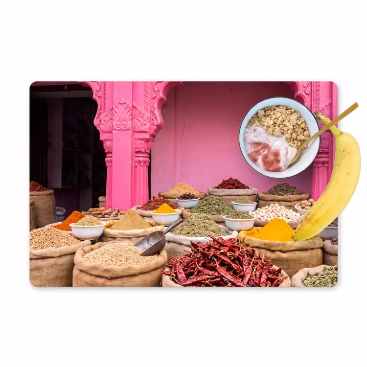Placemat - 6 stuks - Kruiden - Markt - Roze - Kruiden - Markt - Roze Placemat vinyl groot