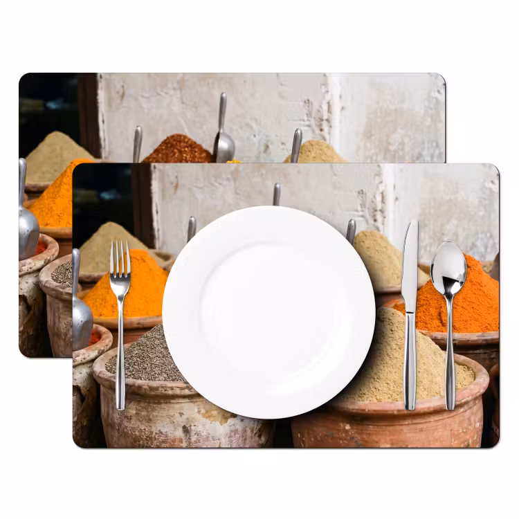 Placemat - 6 stuks - Kruiden - Potten - Oosters - Kruiden - Potten - Oosters Placemat vinyl groot