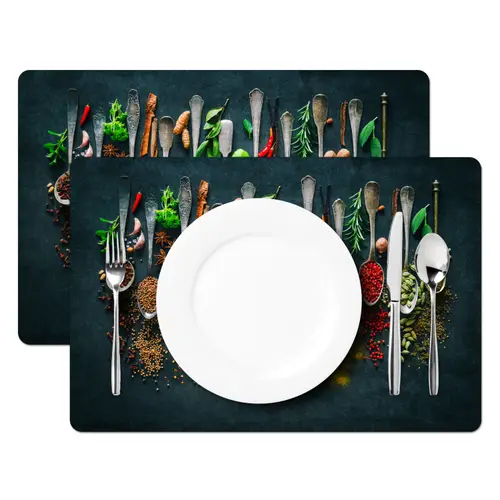 Kruiden - Specerijen - Lepels Placemat vinyl groot -zzsfeer2_Kitchenyeah-website