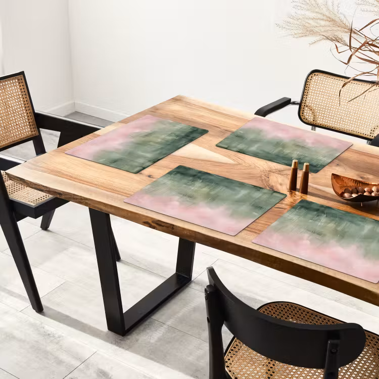Kunst - Abstract - Modern - Groen - Roze Placemat vinyl groot -zzsfeer4_Kitchenyeah-website