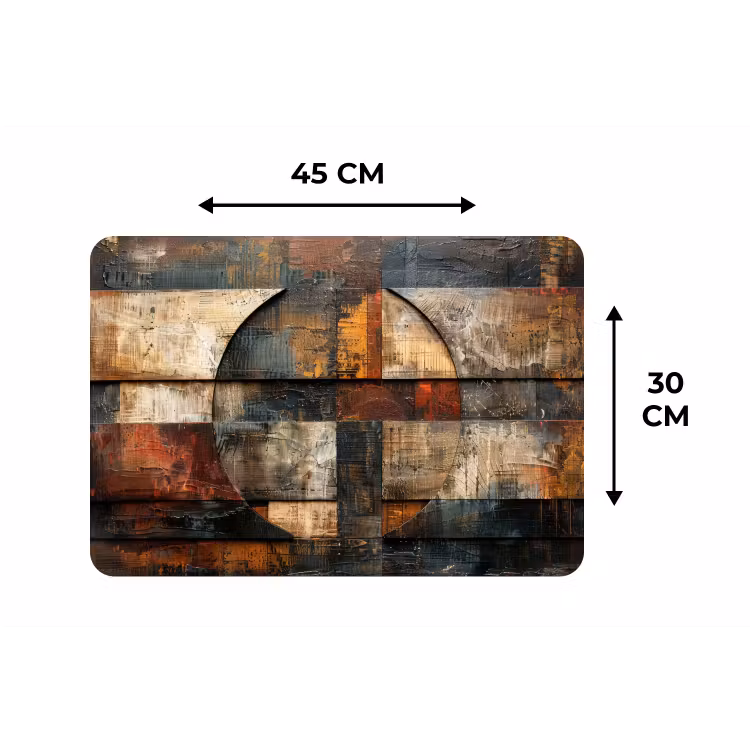 Kunst - Bruin - Abstract - Hout motief Placemat vinyl groot -specs
